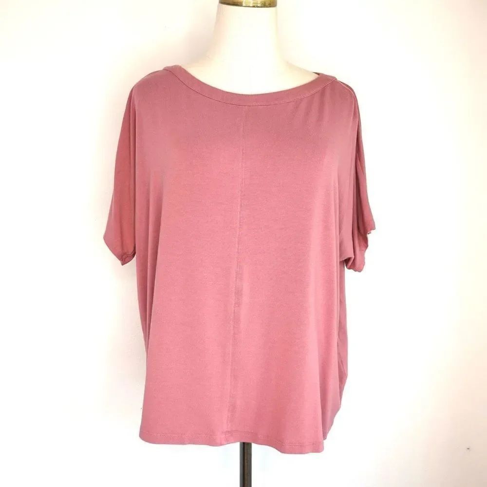 J.Jill Wearever Collection Oversized Dusty Pink Tee Size M Petite